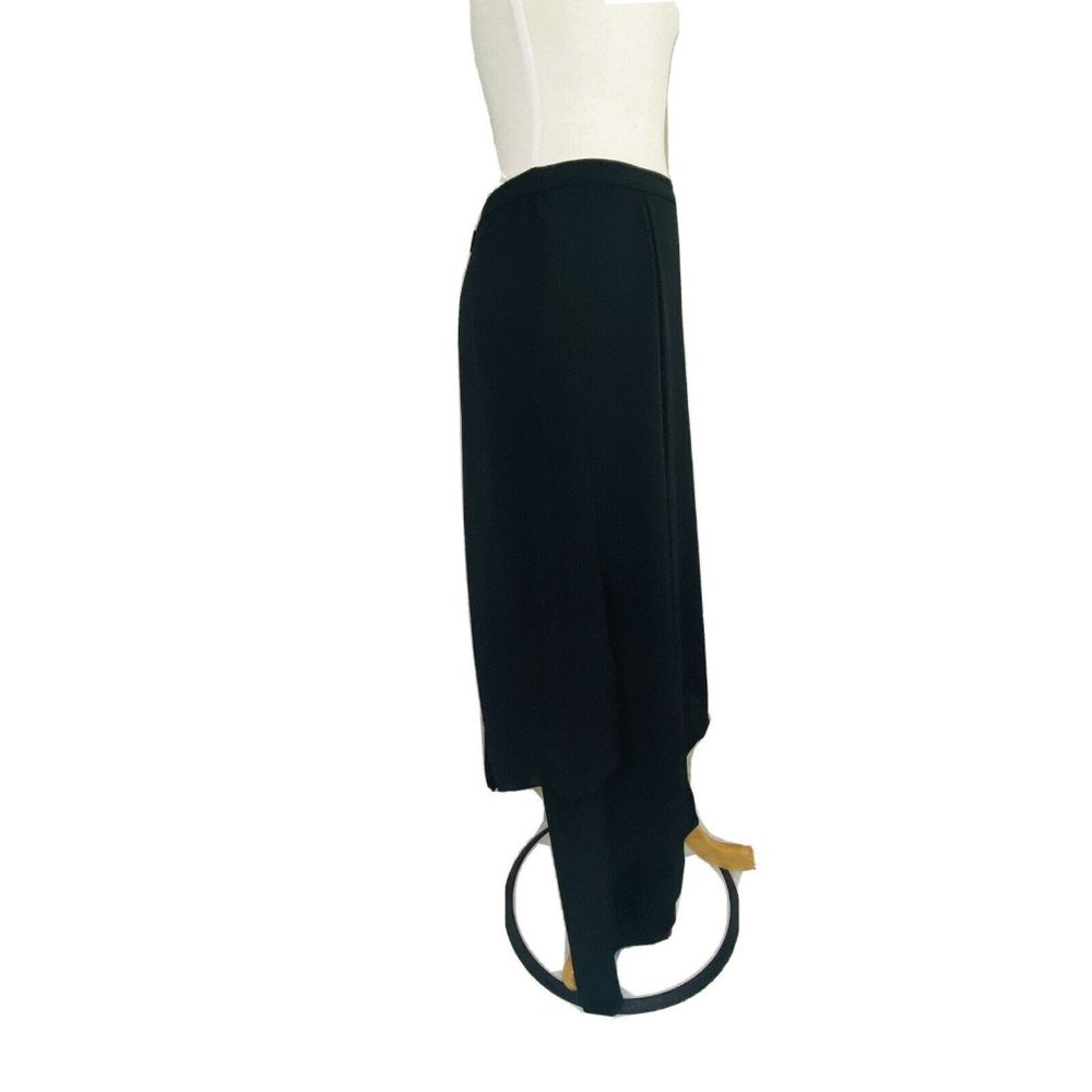 Adrianna Papell Womens Layered Pants Black Size 8 Dress Crepe Wide Stretch $149 - Picture 11 of 12